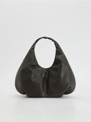 Reserved - Duża torebka hobo - ciemnobrązowy