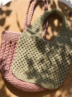 Reserved - Duża torebka hobo - jasnozielony