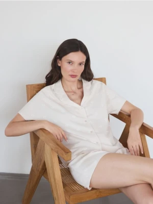 Reserved - Dwuczęściowa piżama - beżowy