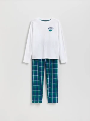 Reserved - Dwuczęściowa piżama - biały