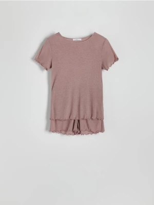 Reserved - Dwuczęściowa piżama - brązowy