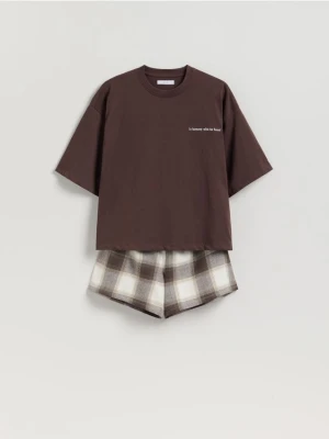 Reserved - Dwuczęściowa piżama - brązowy
