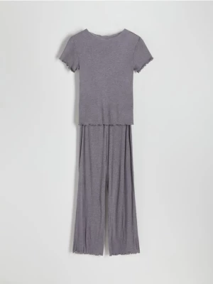 Reserved - Dwuczęściowa piżama - ciemnoszary