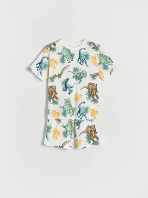 Reserved - Dwuczęściowa piżama Jurassic World - złamana biel