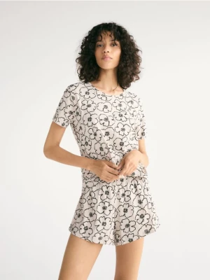 Reserved - Dwuczęściowa piżama - kremowy