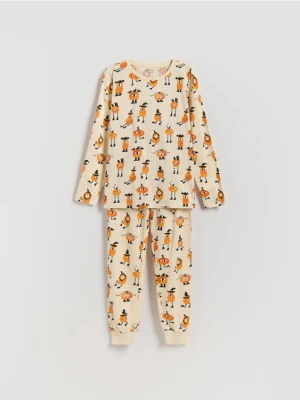 Reserved - Dwuczęściowa piżama - kremowy