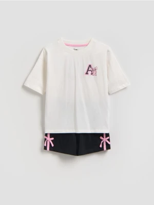 Reserved - Dwuczęściowa piżama Lilo i Stitch - złamana biel