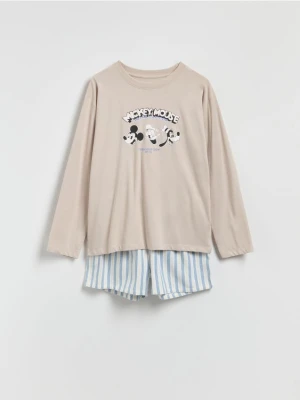 Reserved - Dwuczęściowa piżama Mickey Mouse - beżowy