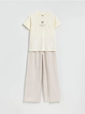 Reserved - Dwuczęściowa piżama Mickey Mouse - beżowy