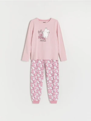 Reserved - Dwuczęściowa piżama Muminki - brudny róż