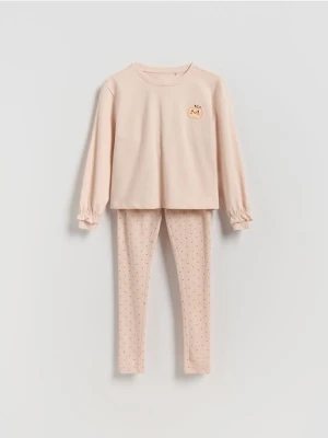 Reserved - Dwuczęściowa piżama - pastelowy róż