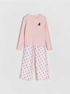 Reserved - Dwuczęściowa piżama - pastelowy róż