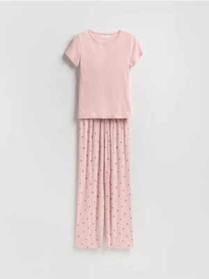 Reserved - Dwuczęściowa piżama - pastelowy róż