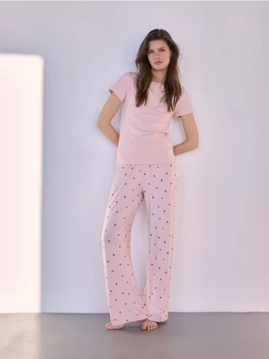 Reserved - Dwuczęściowa piżama - pastelowy róż