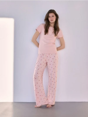 Reserved - Dwuczęściowa piżama - pastelowy róż