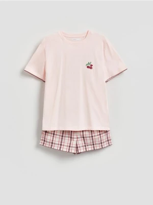 Reserved - Dwuczęściowa piżama - pastelowy róż