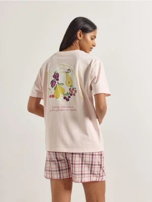 Reserved - Dwuczęściowa piżama - pastelowy róż