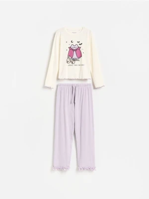 Reserved - Dwuczęściowa piżama Pusheen - fioletowy