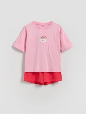 Reserved - Dwuczęściowa piżama Pusheen - intensywny róż