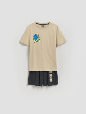 Reserved - Dwuczęściowa piżama Sonic - beżowy