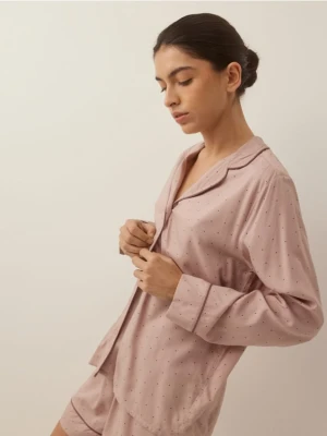 Reserved - Dwuczęściowa piżama w groszki - brązowy