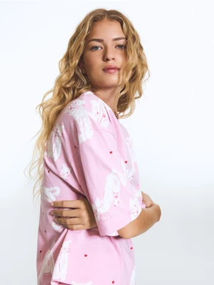 Reserved - Dwuczęściowa piżama w koty - różowy