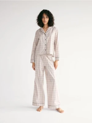 Reserved - Dwuczęściowa piżama w kratę - beżowy