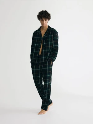 Reserved - Dwuczęściowa piżama w kratę - ciemnozielony