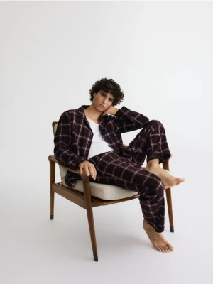 Reserved - Dwuczęściowa piżama w kratę - mahoniowy