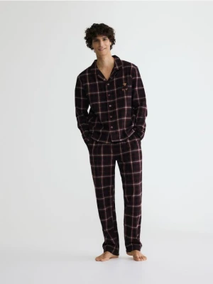 Reserved - Dwuczęściowa piżama w kratę - mahoniowy
