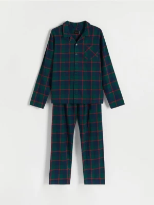 Reserved - Dwuczęściowa piżama w kratę - Zielony