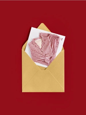 Reserved - Dwuczęściowa piżama w kratkę - czerwony