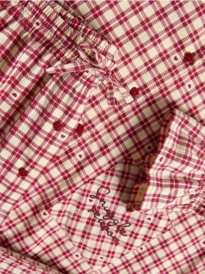 Reserved - Dwuczęściowa piżama w kratkę - czerwony