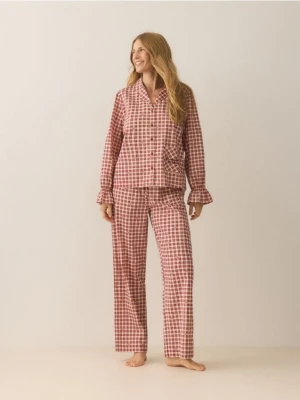 Reserved - Dwuczęściowa piżama w kratkę - czerwony