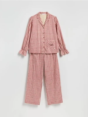 Reserved - Dwuczęściowa piżama w kratkę - czerwony