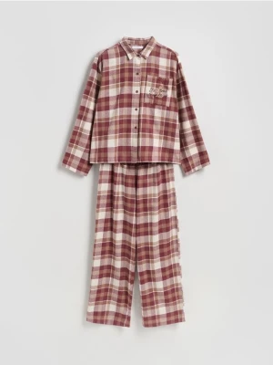 Reserved - Dwuczęściowa piżama w kratkę - fioletowy