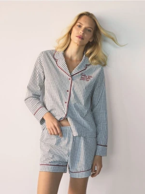 Reserved - Dwuczęściowa piżama w kratkę - granatowy