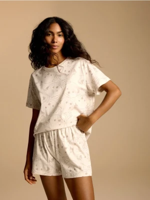 Reserved - Dwuczęściowa piżama w misie - kremowy