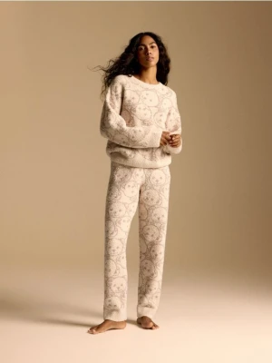 Reserved - Dwuczęściowa piżama w misie - kremowy