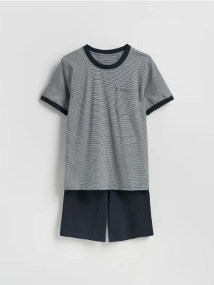 Reserved - Dwuczęściowa piżama w paski - granatowy