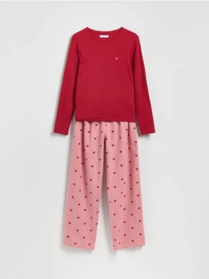 Zdjęcie produktu Reserved - Dwuczęściowa piżama w serca - czerwony
