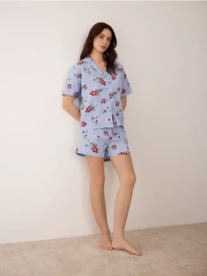 Reserved - Dwuczęściowa piżama we wzory - niebieski