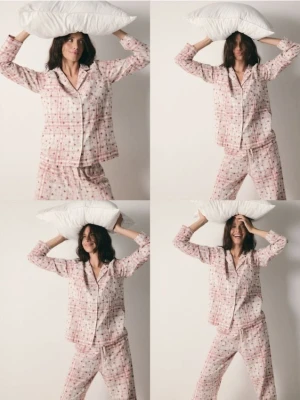 Reserved - Dwuczęściowa piżama we wzory - pastelowy róż