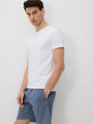 Reserved - Dwuczęściowa piżama z bawełny - biały