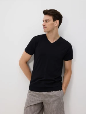 Reserved - Dwuczęściowa piżama z bawełny - czarny