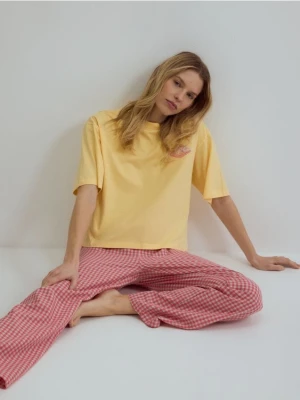 Reserved - Dwuczęściowa piżama z bawełny - czerwony