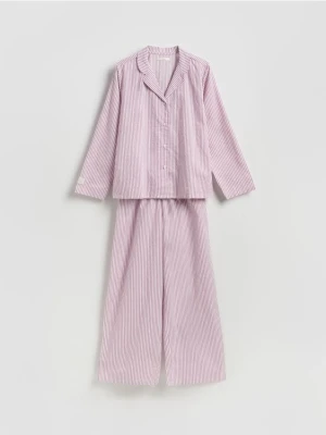 Reserved - Dwuczęściowa piżama z bawełny - fioletowy