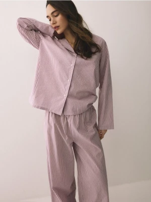 Reserved - Dwuczęściowa piżama z bawełny - fioletowy