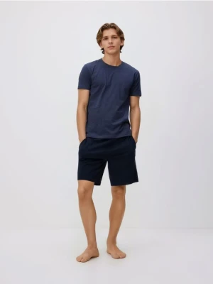 Reserved - Dwuczęściowa piżama z bawełny - granatowy
