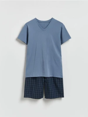 Reserved - Dwuczęściowa piżama z bawełny - granatowy